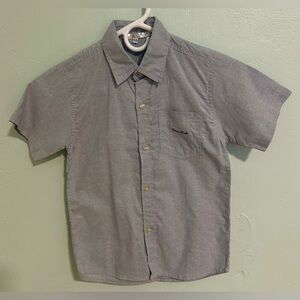 Teen Club Gray Cotton Shirt, Short Sleeve regular fit Button Up Size 10 for Boy